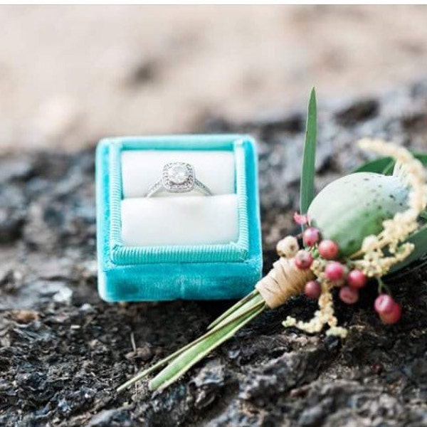 Ring Bearer Box, Ring Box, Engagement Ring Box, Handmade Ring Box, Turquoise Ring Box Color Combo Award Winner