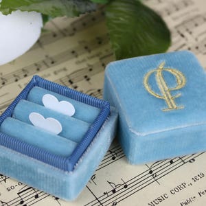 Wedding Ring Box, Vintage Ring Box, Antique Ring Box, Blue Ring Box, Handmade Ring Box, Ring Box