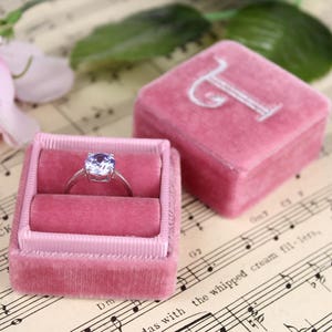 Ring Box, Wedding Ring Box, Engagement Ring Box, Proposal Ring Box, Rose Ring Box, Pink Ring Box,  Old Rose Velvet Ring Box