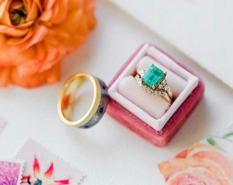 Handmade Velvet Ring Box, Pink Blush Proposal, Ring Bearer