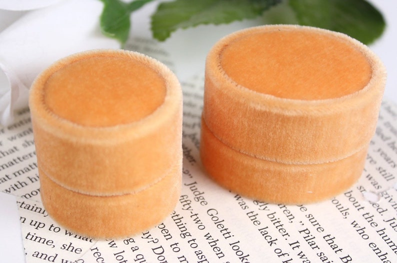 Orange Velvet Ring Boxes by The Family Joolz