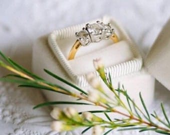 TFJ * Velvet Ring Box, Bridesmaid Gift, Bridal Gift, Gifts for the Bride, Engagement Ring Box, Wedding Gift, Wedding Ring Box