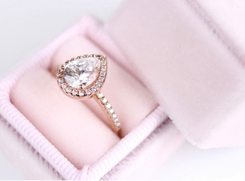 pink engagement ring box