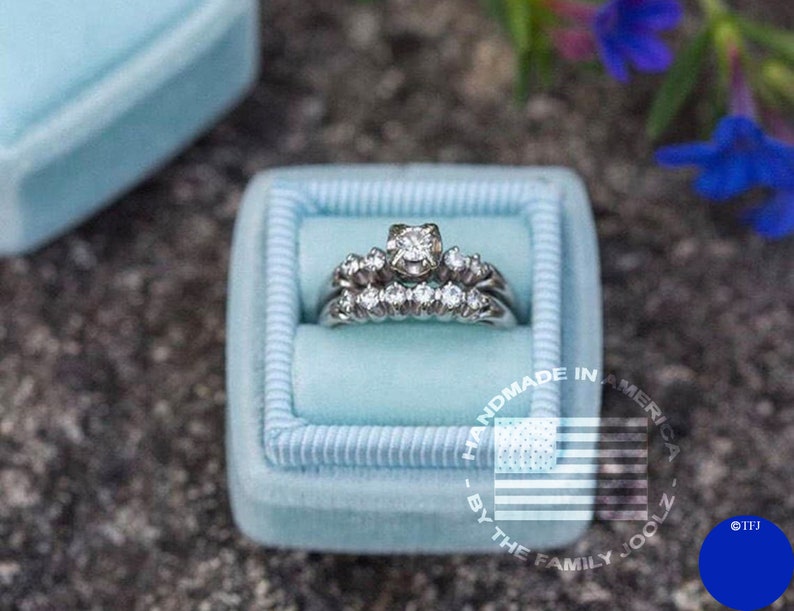 Ring Box Blue Ring Box Ring Bearer Box Wedding Ring Box Etsy