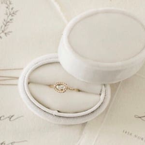 White Oval Proposal Ring Box by The Family Joolz