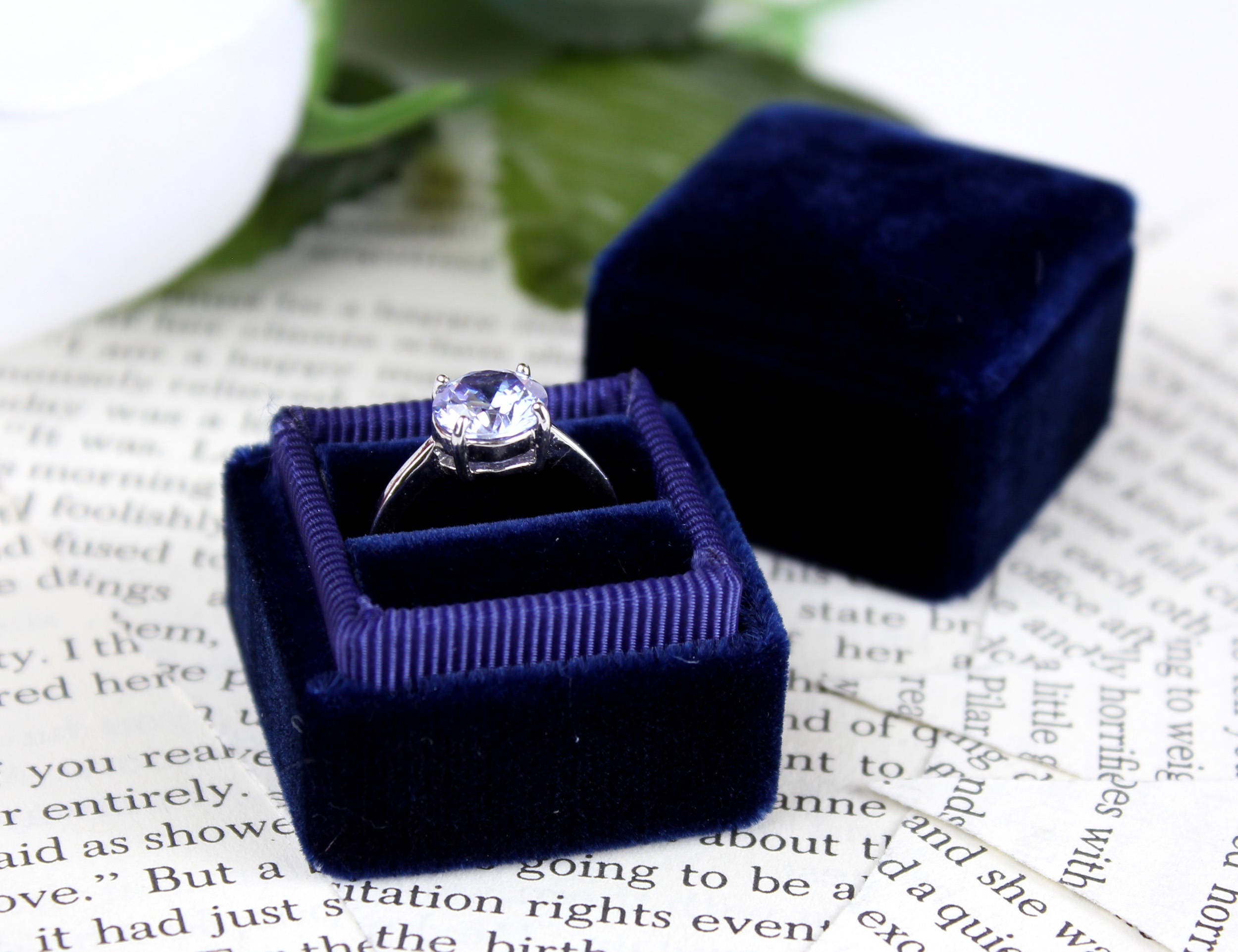 Engagement Ring Box Navy Ring Box Blue Ring Box Proposal Etsy