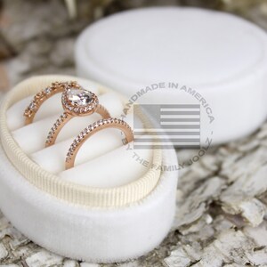 Three Ring Box, Oval Ring Box, Velvet Ring Box, Wedding Ring Box ...