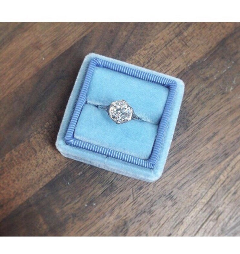 Blue Wedding Ring Box by The Family Joolz