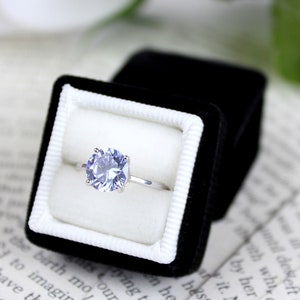 Wedding Ring Box, Velvet Ring Box, Engagement Ring Box, Black Ring Box, Proposal Ring Box,  Black and White Ring Box