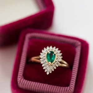 Burgundy Velvet Ring Box by The Family Joolz