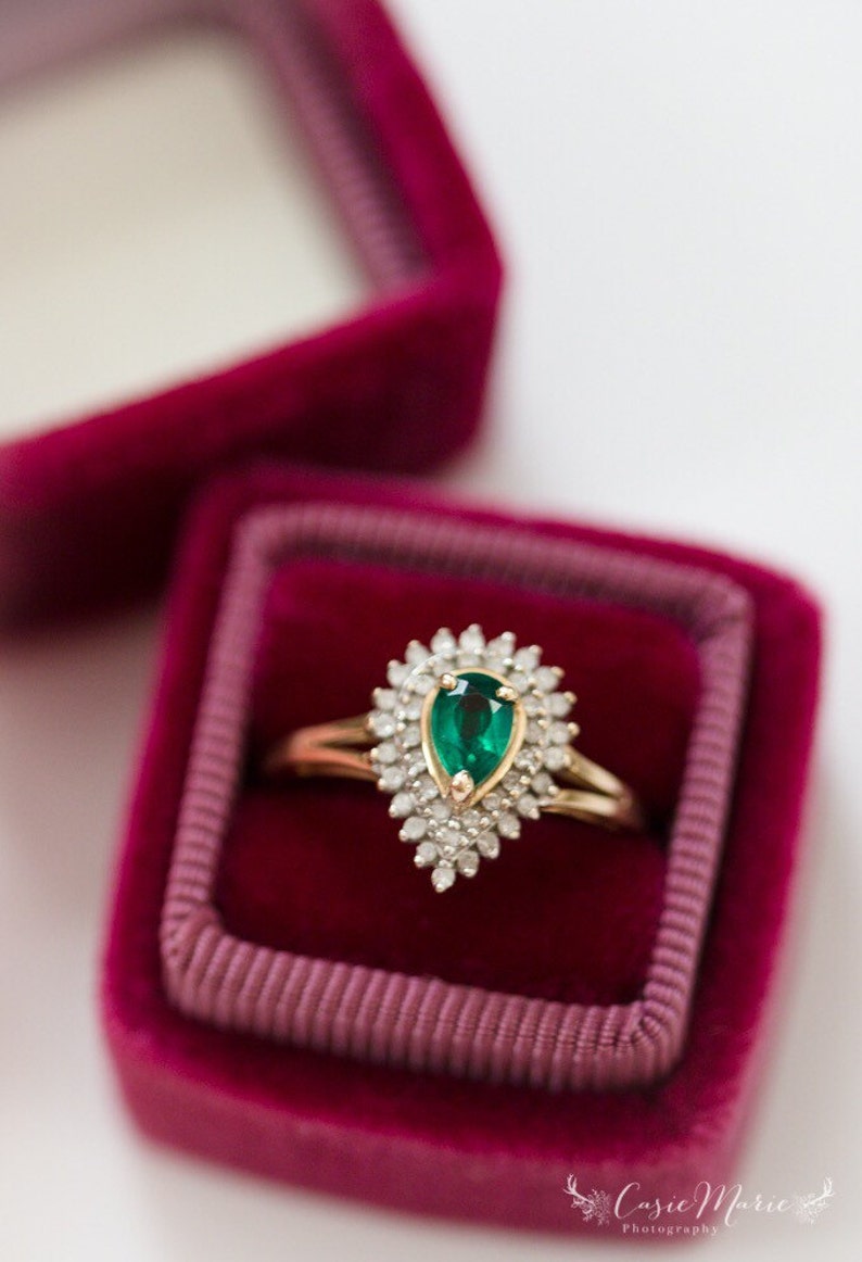 Burgundy Velvet Ring Box by The Family Joolz