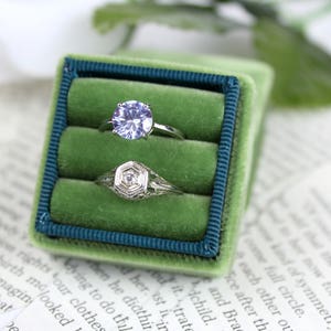Wedding Ring Box, Antique Ring Box, Green Ring Box, Proposal Ring Box, Ring Bearer Box, Ring Box