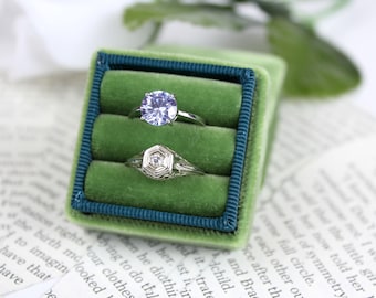 TFJ * Wedding Ring Box, Antique Ring Box, Green Ring Box, Proposal Ring Box, Ring Bearer Box, Ring Box