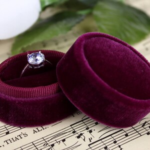 Burgundy Oval Ring Box Wedding Gift by The Family Joolz