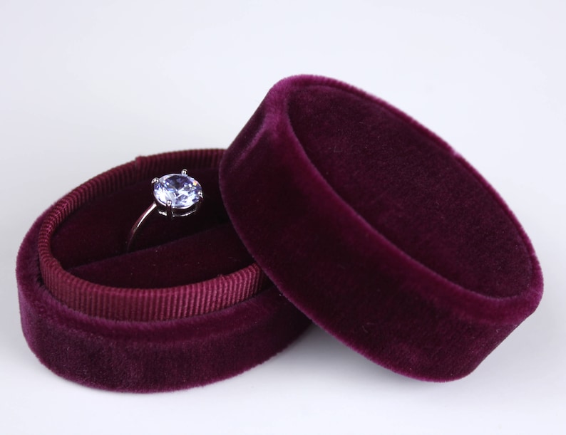 Velvet Ring Box Engagement Ring Box Proposal Ring Box image 5