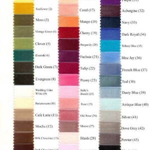 The Family Joolz custom velvet color chart