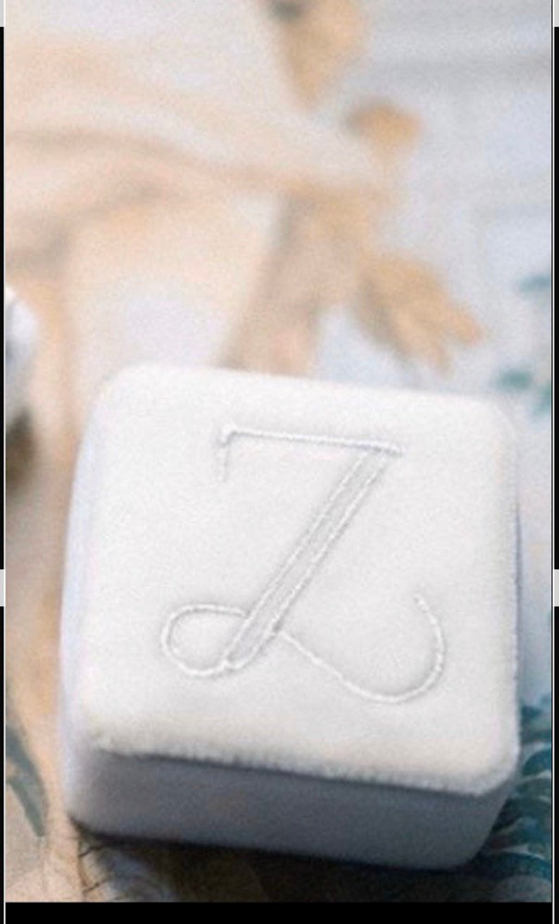 Monogrammed White Ring Box by The Family Joolz