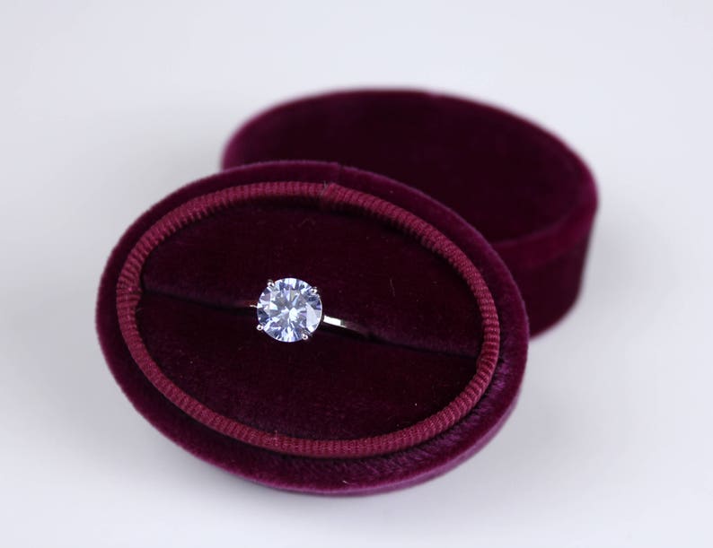 Red Oval Proposal Ring Box by The Family Joolz