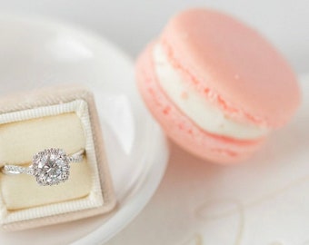 Velvet Ring Box, Vintage Style, Wedding Proposal, Handmade