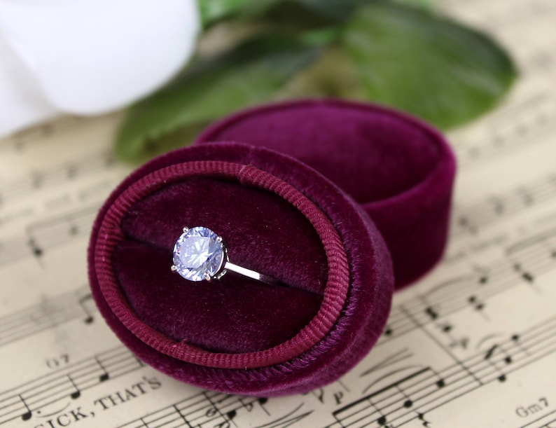 Burgundy Ring Box and Bridesmaid Gift by The Family Joolz