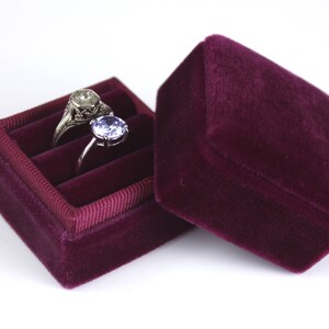 Burgundy Velvet Ring Box by The Family Joolz