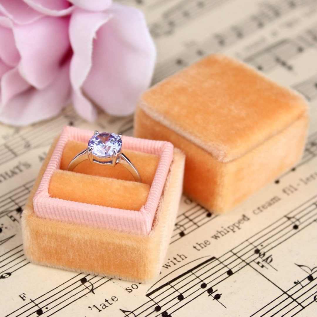 Bride Ring Box, Velvet Ring Box, Vintage Ring Box, Ring Bearer Box