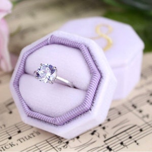 Octagon Ring Box, Velvet Ring Box, Wedding Ring Box, Engagement Ring Box, Gifts for the Bride, Gifts for Bridesmaids