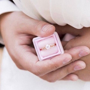 Velvet Ring Box, Wedding Ring Box, Ring Bearer Box, Vintage Ring Box, Handmade Ring Box, Pink Ring Box, Engagement Ring Box