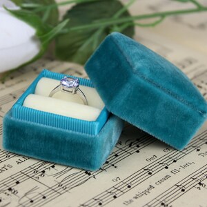 Aqua Engagement Ring Box by The Family Joolz