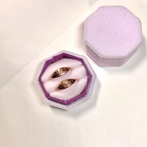 Orchid Two Ring Octagon Engagement Ring Box by The Family Joolz