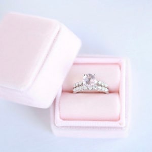 Ring Box, Engagement Ring Box, Proposal Ring Box, Pink Ring Box Velvet, Antique Ring Box, Blush Ring Box, Ring Bearer Box