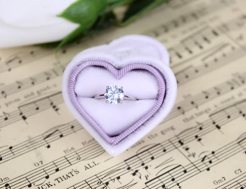 Orchid Heart Engagement Ring Box by The Family Joolz