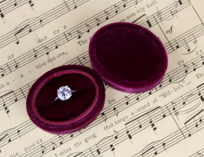 Burgundy Wedding Ring Box and Jewelry Box by The Family Joolz