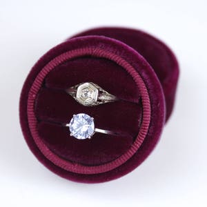 Burgundy Engagement Ring Box by The Family Joolz