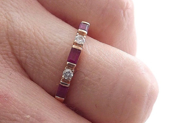 Ruby Ring, Diamond Ring, Stacker Ring, Stacking R… - image 5