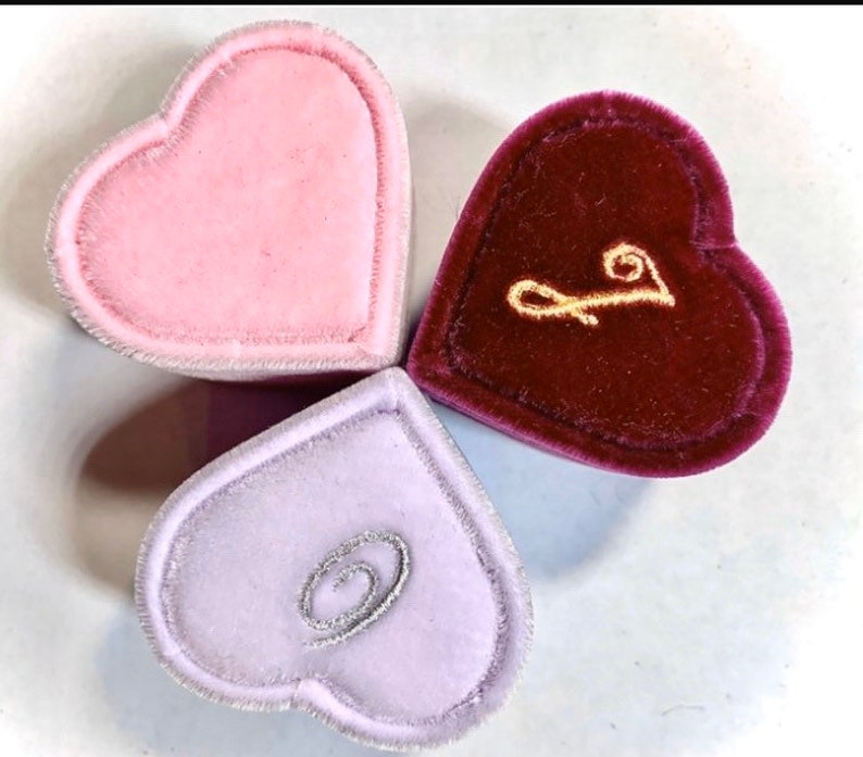 Monogrammed Heart Ring Box by The Family Joolz