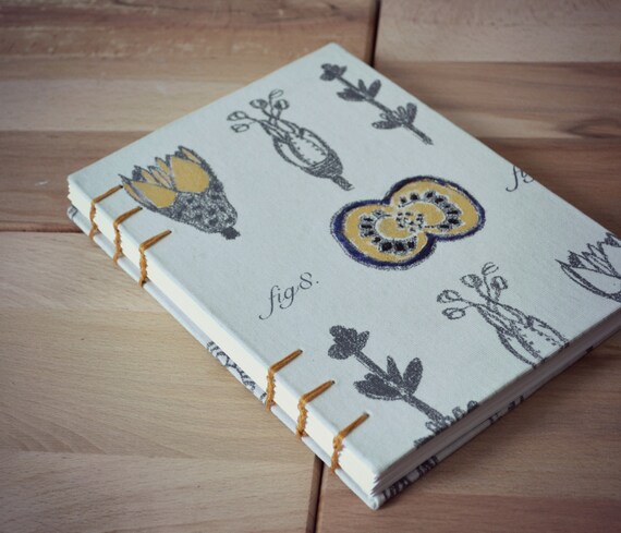 Items similar to Hande Bound Coptic Stitch Journal/Journal With Fabric ...