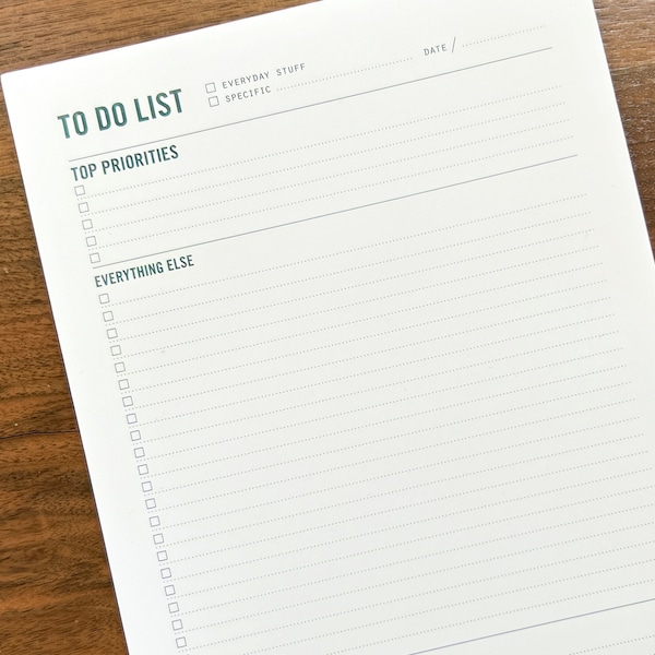 ToDo List Pad - Task List Planner Notepad with Priorities, ToDos, & Notes - 7x 10" - School supplies, office supplies, productivity
