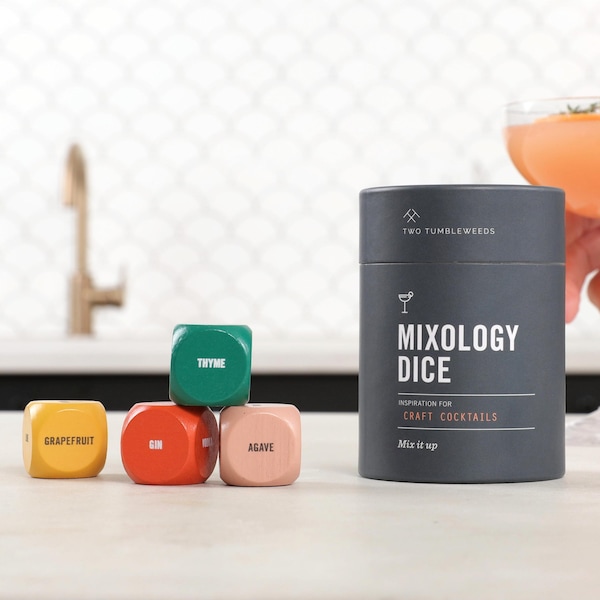 Mixology Dice - 9 Wood Dice for Craft Cocktail Inspiration