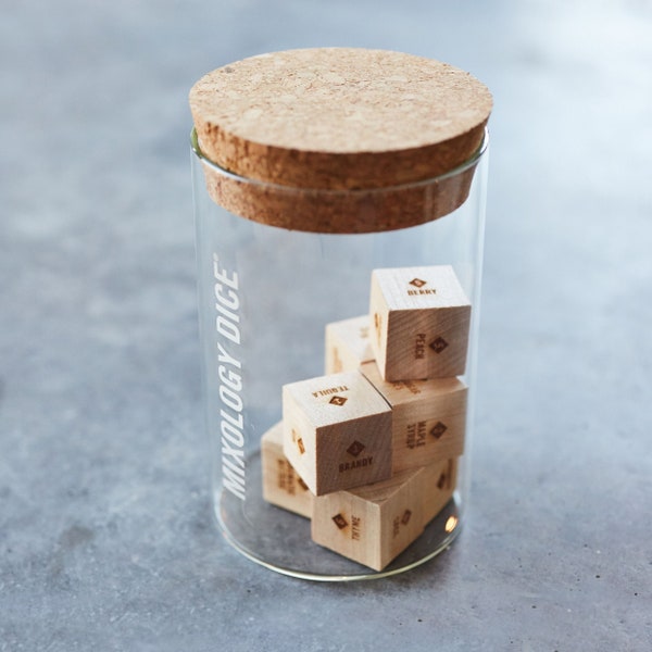 Mixology Dice® Tumbler // Laser engraved wood dice to inspire craft cocktails / gifts for the mixologist, bartender gift, gift for men