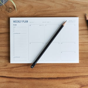 Weekly Planning Pad - Weekly Planner Notepad with to Do List, Daily Schedule, and Habit Tracker - 9x6&quot; - Office desk organization