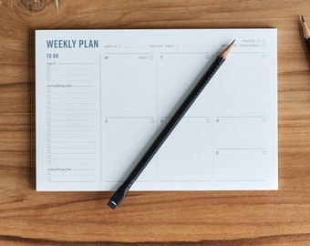 Weekly Planning Pad - Weekly Planner Notepad with to Do List, Daily Schedule, and Habit Tracker - 9x6" - Office desk organization