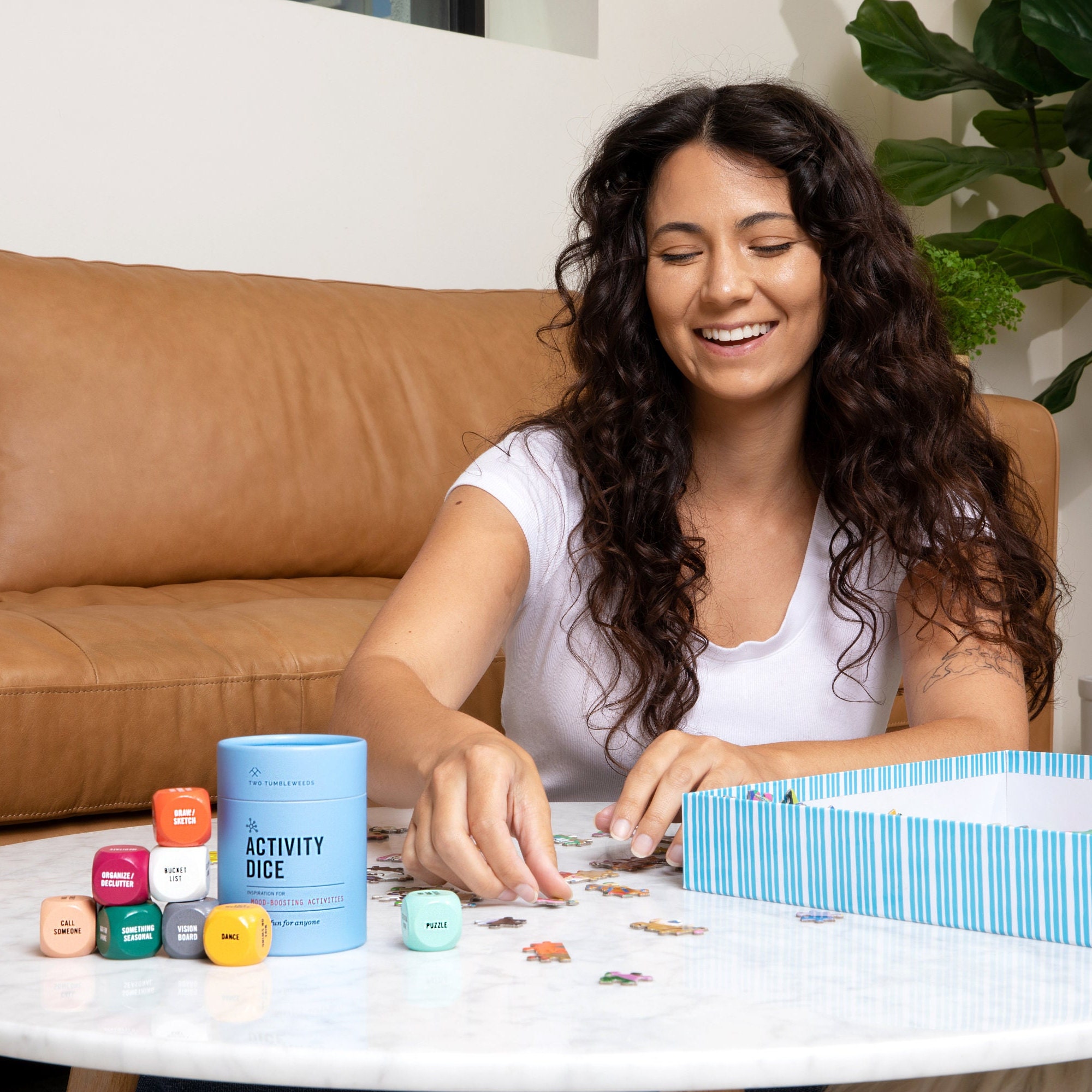 Mood-boosting Activity Dice // Non-digital Activities that Increase Well-being and Happiness / Unique gift, therapist tools, digital detox
