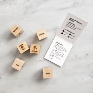 Foodie Dice® Seasonal Dinners Tumbler // Laser engraved wood dice for cooking ideas // Cooking gift, foodie gift, gifts for her image 5