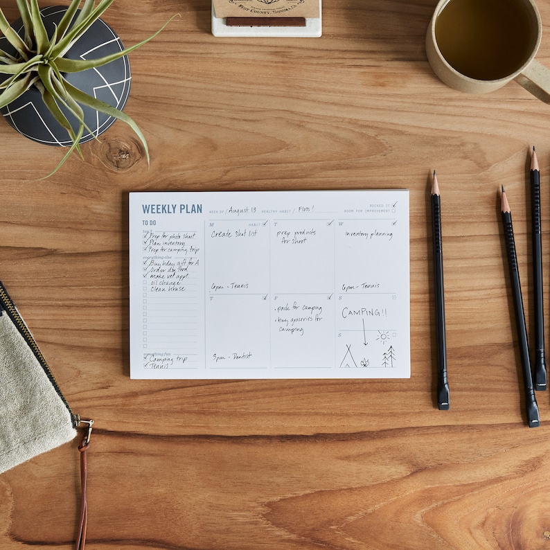 Weekly Planning Pad Weekly Planner Notepad With to Do List Etsy