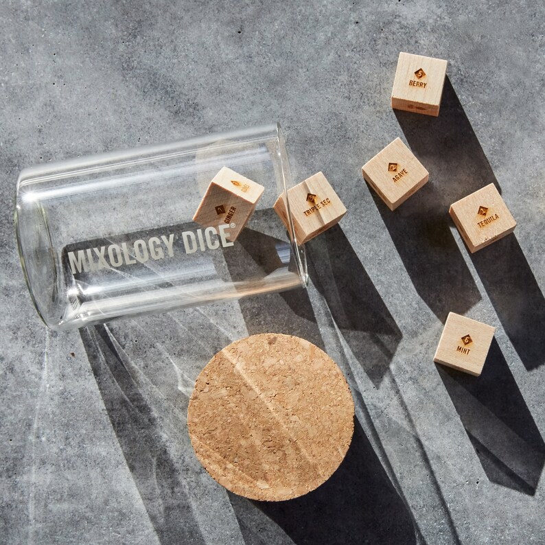 Mixology Dice® Tumbler // Laser Engraved Wood Dice to Inspire Etsy