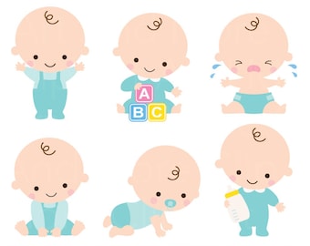 Baby Shower Clipart Clip Art Baby Boy Girl Clipart Cute Baby Etsy
