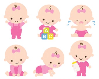 Baby Shower Clipart Clip Art Baby Boy Girl Clipart Cute Baby Etsy