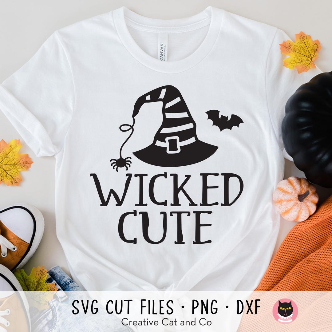 Wicked Cute SVG PNG DXF | Halloween Shirt Design for Girls | Funny ...