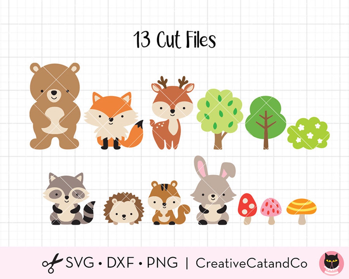 Forest Animals SVG Clipart Baby Woodland Animals Set Bundle - Etsy